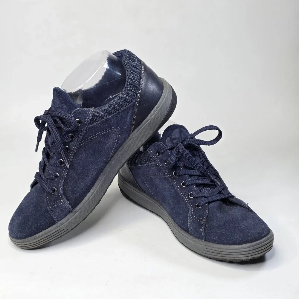 Allrounder by Mephisto Madrigal Women's Sneakers Size 8.5 Navy Suede Shoes